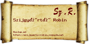 Szijgyártó Robin névjegykártya